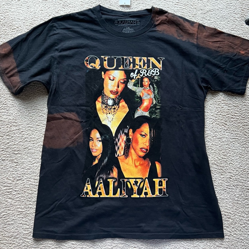 AALIYAH THE QUEEN OF R&B RAP HIP HOP T SHIRTS Shirt Tee Short Sleeve Graphic L